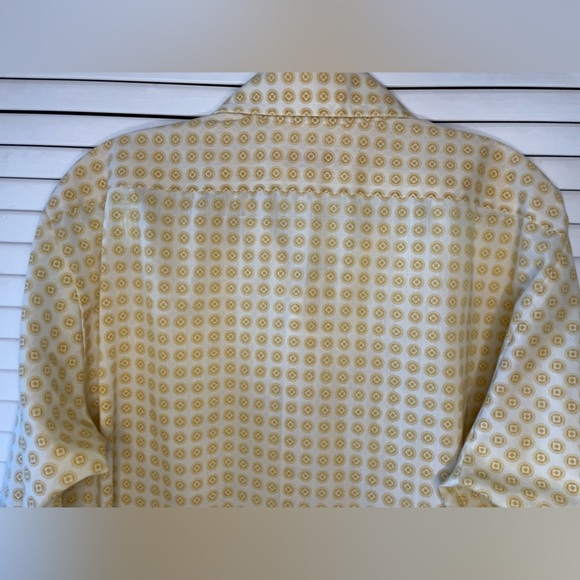 Vintage 1970s Men’s Arrow Getaway Long Sleeve Button Down Size Large Yellow Gold - Picture 11 of 16